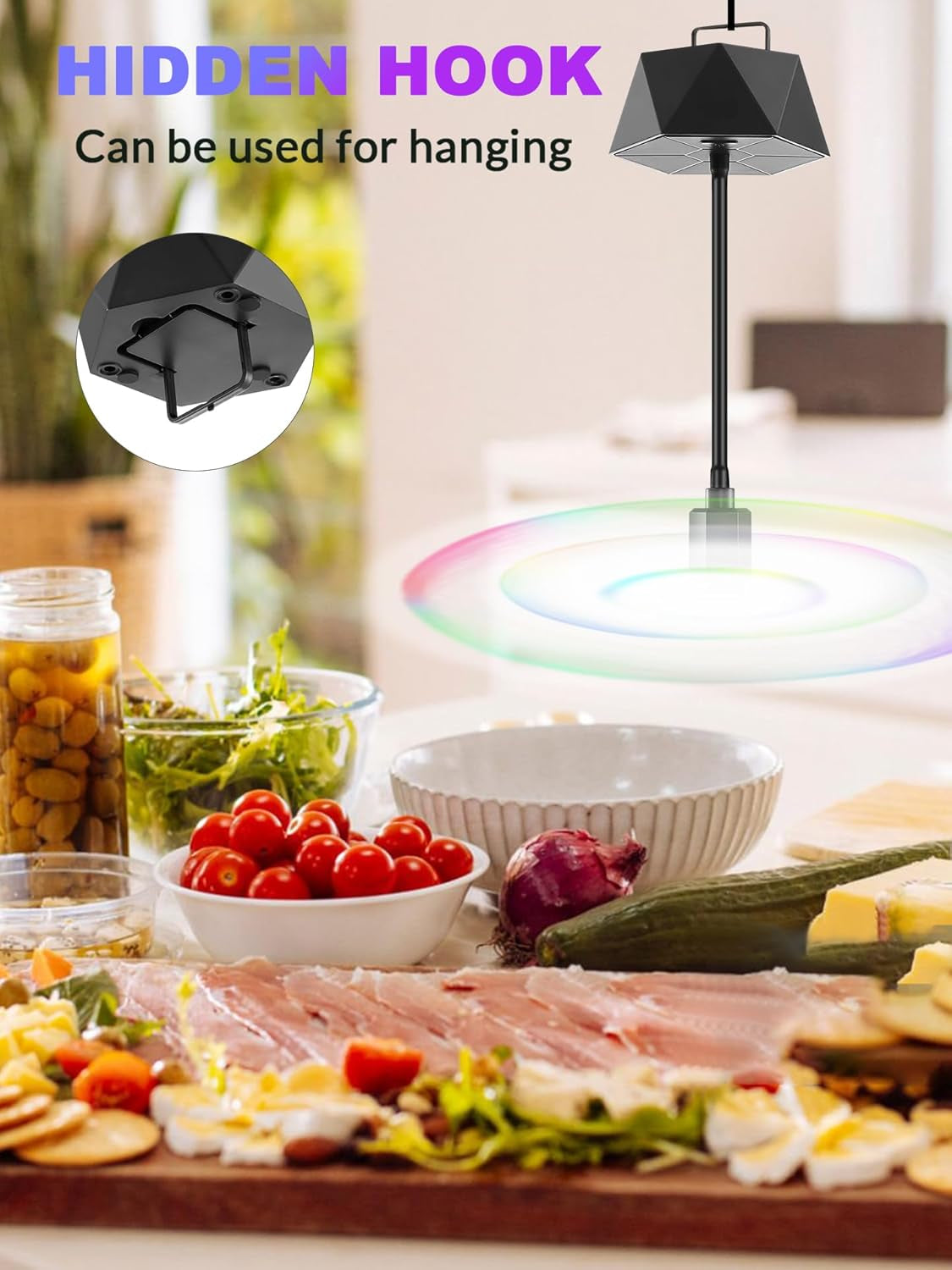 Fly Fans for Tables, Repellent Fans Keep Flies Away, Fly Spinner Table Top with Holographic Blades, Flies Deterrent for Picnic, Party, BBQ (Black, 4 Pack)