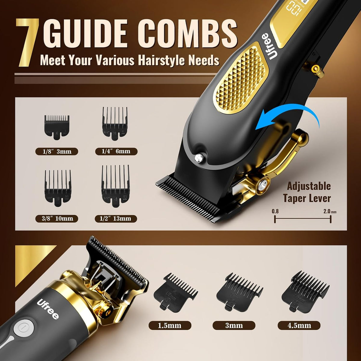 Cordless Hair Clippers for Men, Barber Clippers and Trimmers Set