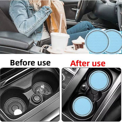 Car Bling Rhinestone Cup Holder Drink Pad Interior Decoration Anti-Slip Mat round Durable Coaster Heat Resi Car Accessories
