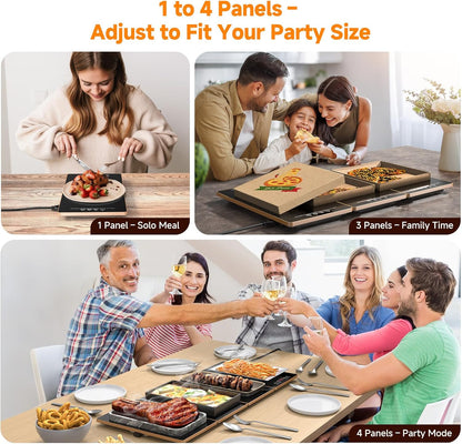 Electric Warming Tray Kitchen Appliance, 4-In-1 Buffet Warmer