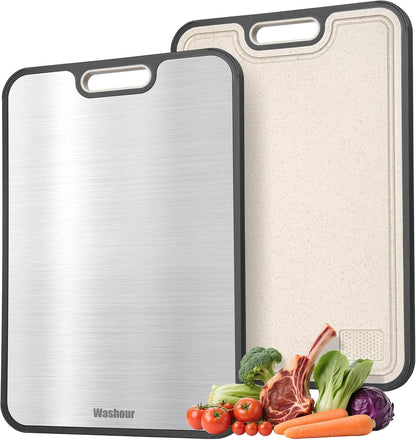 Titanium Cutting Board for Kitchen 16" X 11", 2-In-1 Cutting Mat