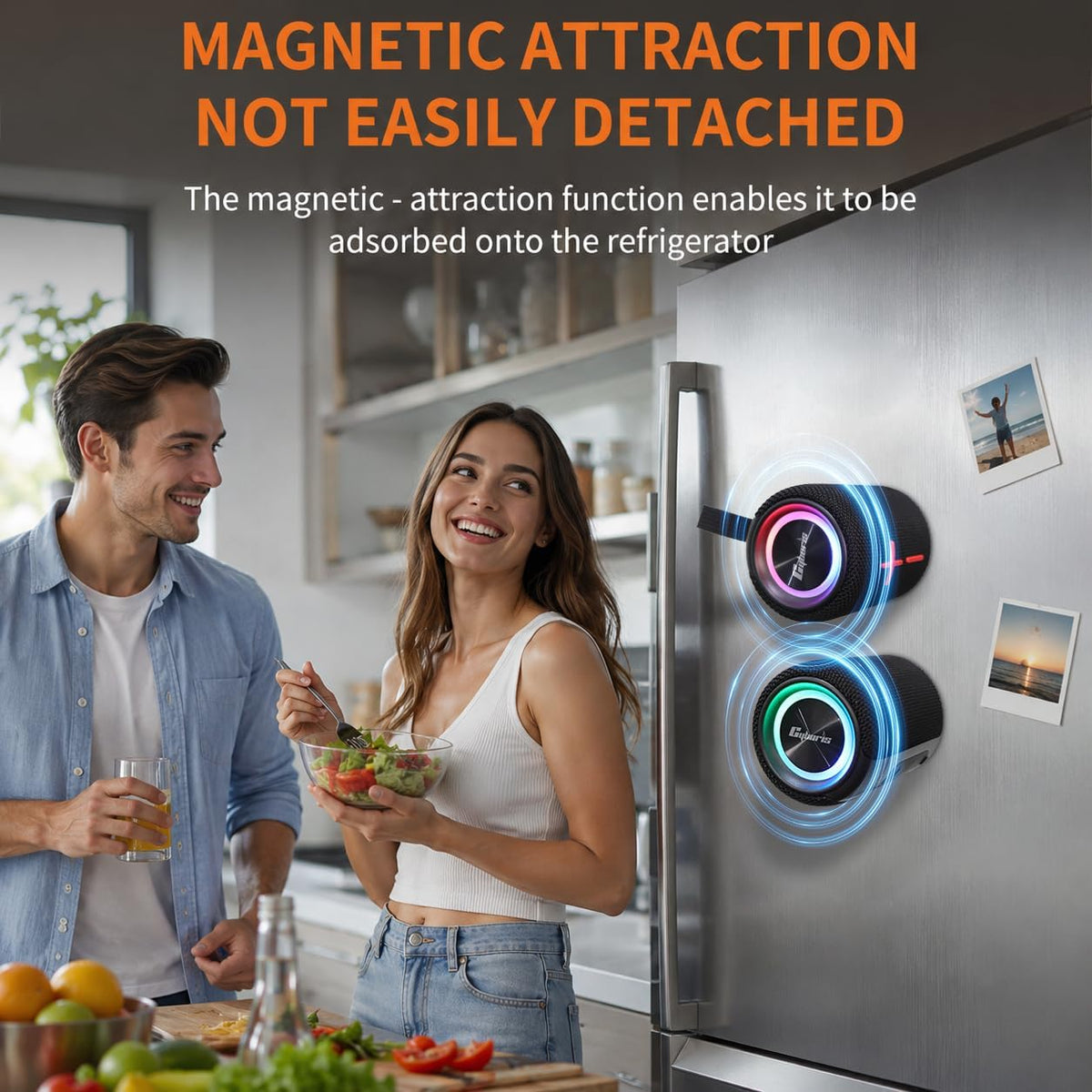 2 in 1 Magnetic Dual Splittable Bluetooth Speaker, IPX6 Waterproof Split Portable Wireless Speaker with 20W Loud Stereo Sound, Bluetooth V5.3, 24H Playtime, Multiple Pairing for Home,Outdoor or Travel