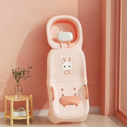 Children Hair Washing Lounge Chair Foldable Hair Washing Tool Baby Home Hair Washing Bed Cute Cartoon Girls Boys Shower Stool