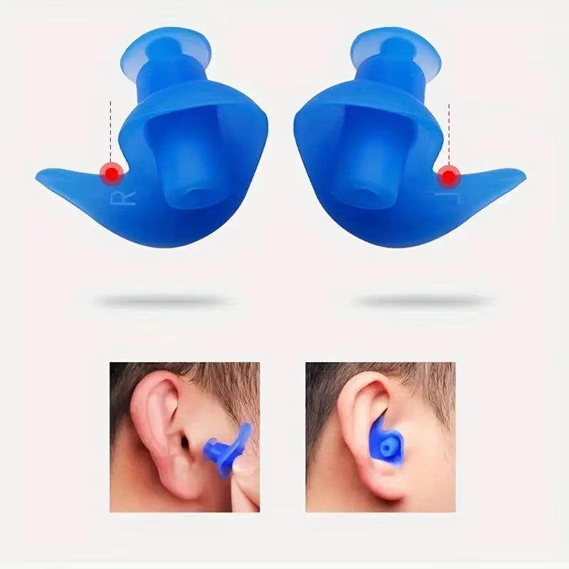 5-Pair Silicone Earplugs for Swimming and Water Sports - Reusable Comfort Sleep Earplugs Ergonomic Spiral Design for Perfect Fit