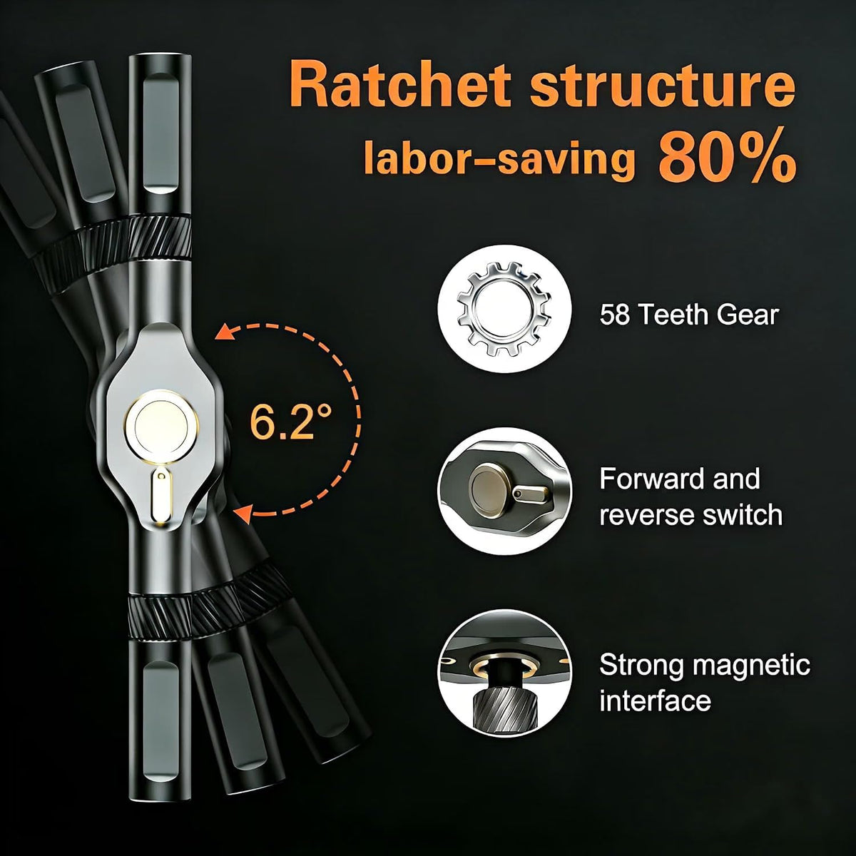 24 in 1 Magnetic Screwdriver Set, Multi Bit Magnetic Drive Set with Detachable Ratchet Handle, Mini Screwdriver Set, Portable Precision Repair Tool Kit for DIY, Watch, Electronics & Home Repair