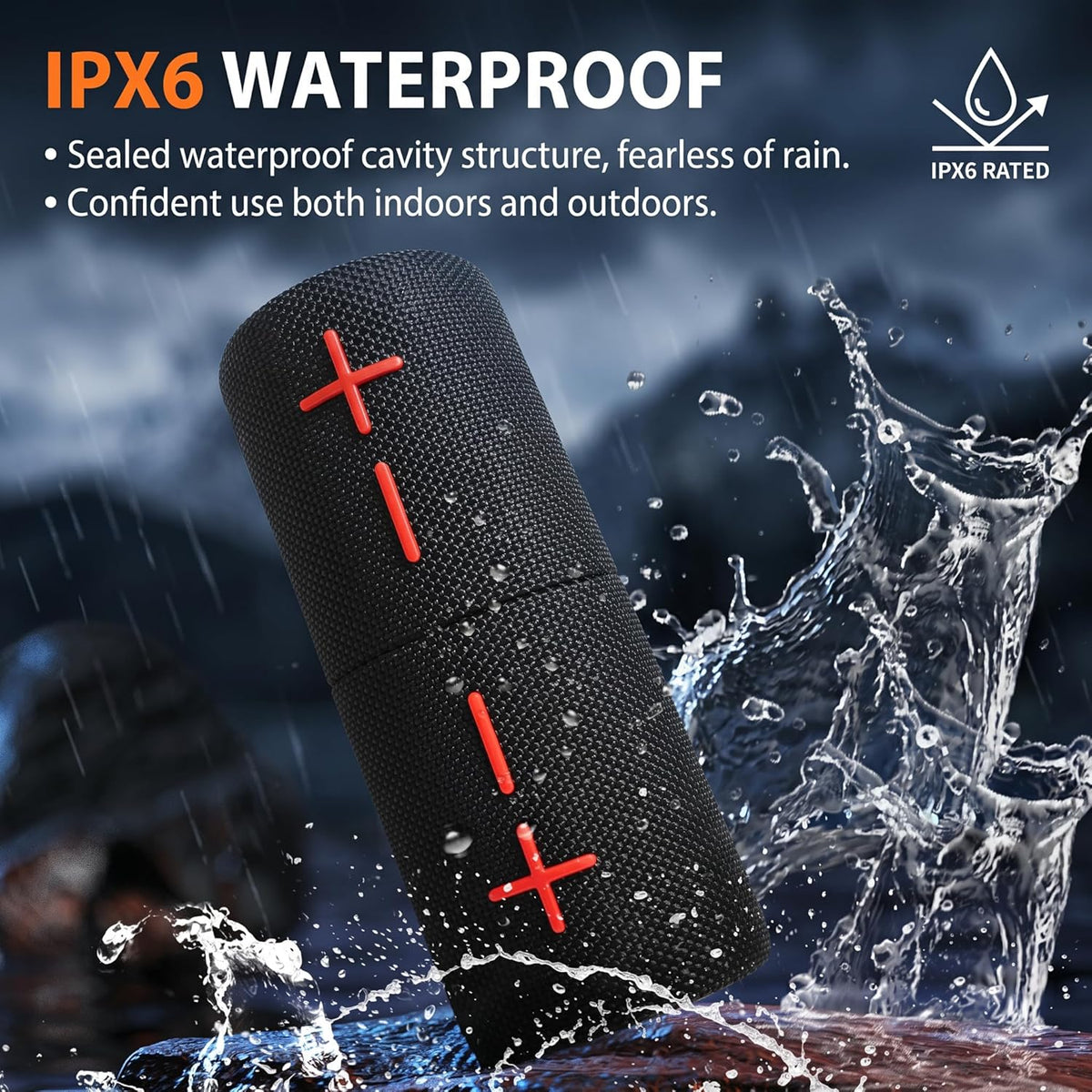 2 in 1 Magnetic Dual Splittable Bluetooth Speaker, IPX6 Waterproof Split Portable Wireless Speaker with 20W Loud Stereo Sound, Bluetooth V5.3, 24H Playtime, Multiple Pairing for Home,Outdoor or Travel
