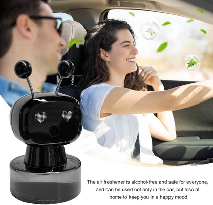 Smart Cute Robot Car Air Freshener, Fine Spray Car Aromatherapy Machine with Four-Gear Adjustment, Auto On/Off Mini Robot Fillable Essential Oil Diffuser for Vehicle Home Office (Cologne)