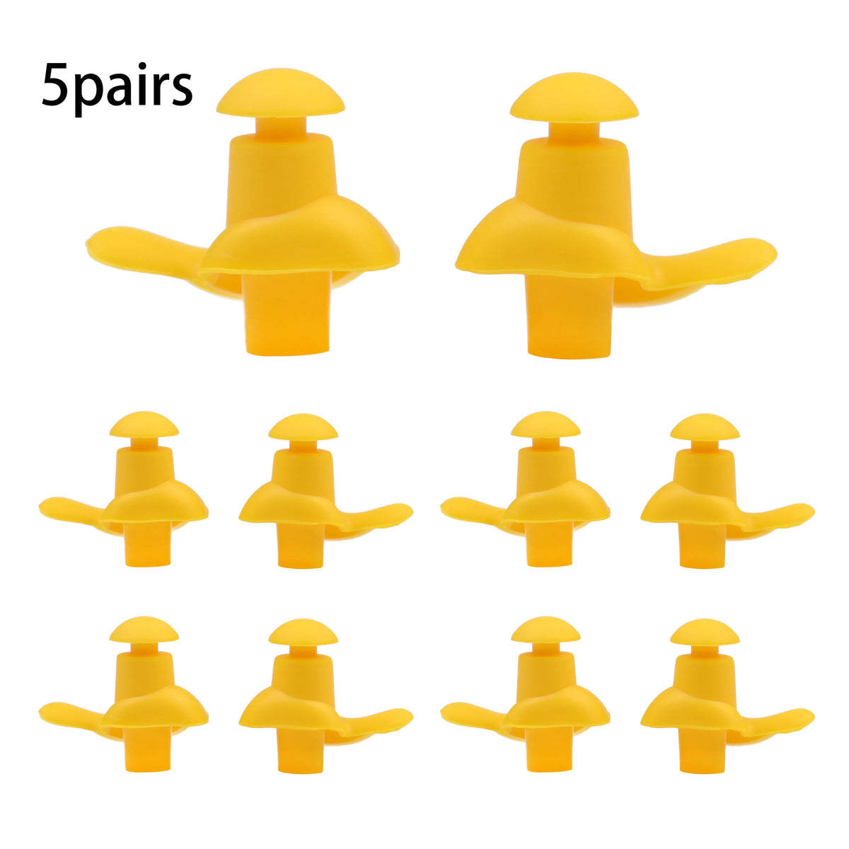5-Pair Silicone Earplugs for Swimming and Water Sports - Reusable Comfort Sleep Earplugs Ergonomic Spiral Design for Perfect Fit