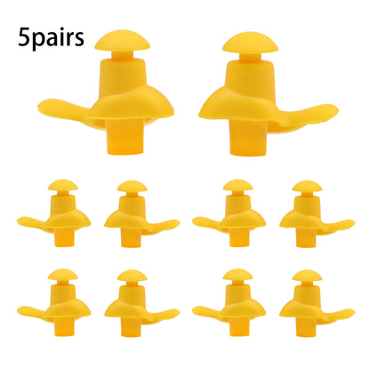 5-Pair Silicone Earplugs for Swimming and Water Sports - Reusable Comfort Sleep Earplugs Ergonomic Spiral Design for Perfect Fit