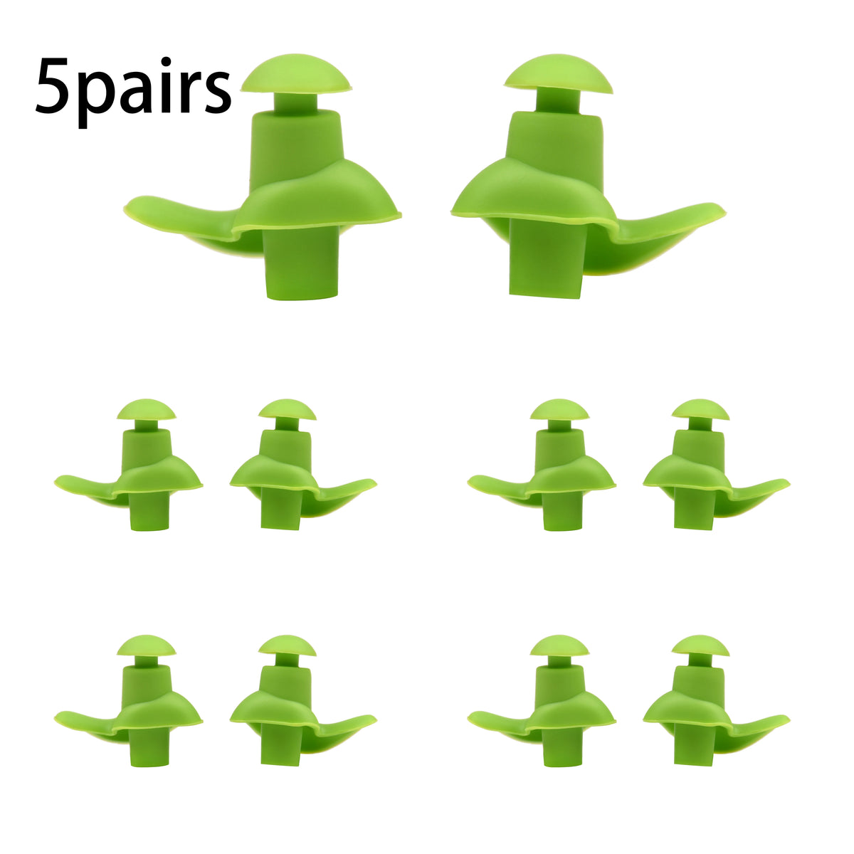 5-Pair Silicone Earplugs for Swimming and Water Sports - Reusable Comfort Sleep Earplugs Ergonomic Spiral Design for Perfect Fit
