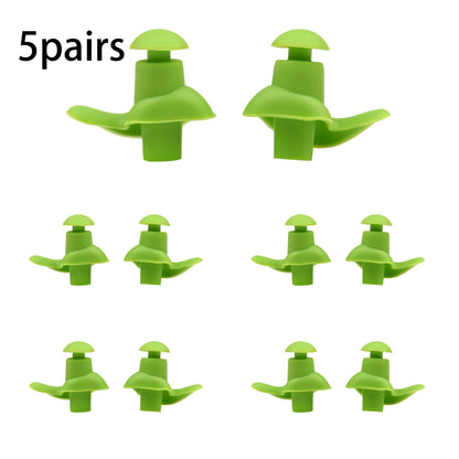 5-Pair Silicone Earplugs for Swimming and Water Sports - Reusable Comfort Sleep Earplugs Ergonomic Spiral Design for Perfect Fit