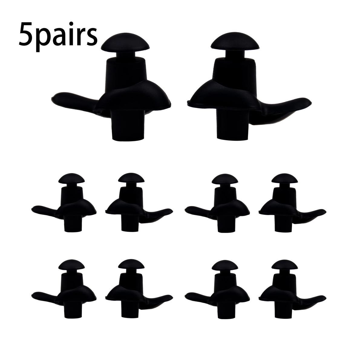 5-Pair Silicone Earplugs for Swimming and Water Sports - Reusable Comfort Sleep Earplugs Ergonomic Spiral Design for Perfect Fit