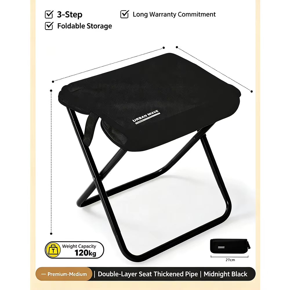 Portable Folding Stool Outdoor Camping Chair Lightweight Foldable Small Seat for Travel Fishing Picnic Hiking Garden