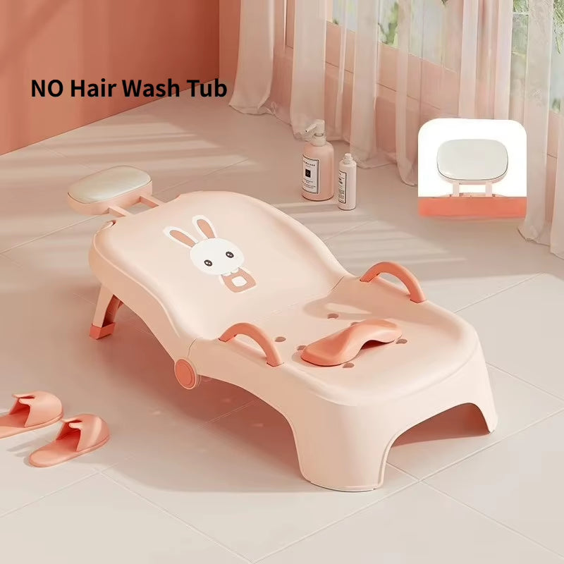 Children Hair Washing Lounge Chair Foldable Hair Washing Tool Baby Home Hair Washing Bed Cute Cartoon Girls Boys Shower Stool