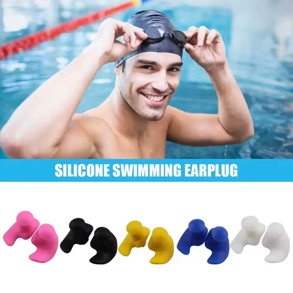 5-Pair Silicone Earplugs for Swimming and Water Sports - Reusable Comfort Sleep Earplugs Ergonomic Spiral Design for Perfect Fit