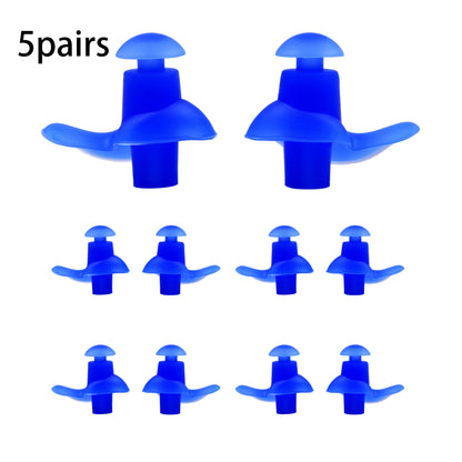 5-Pair Silicone Earplugs for Swimming and Water Sports - Reusable Comfort Sleep Earplugs Ergonomic Spiral Design for Perfect Fit