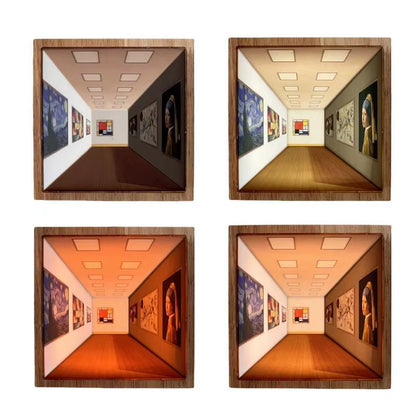 3D Naked Eye Vision Night Light Wall Lamp Decoration for Living Room Bedroom Wooden Rechargeable Atmosphere Table Lamp Gift
