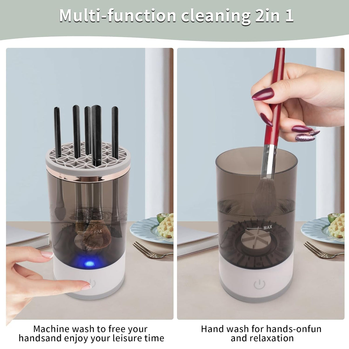 Electric Makeup Brush Cleaner and Dryer, Automatic Brush Washing Machine