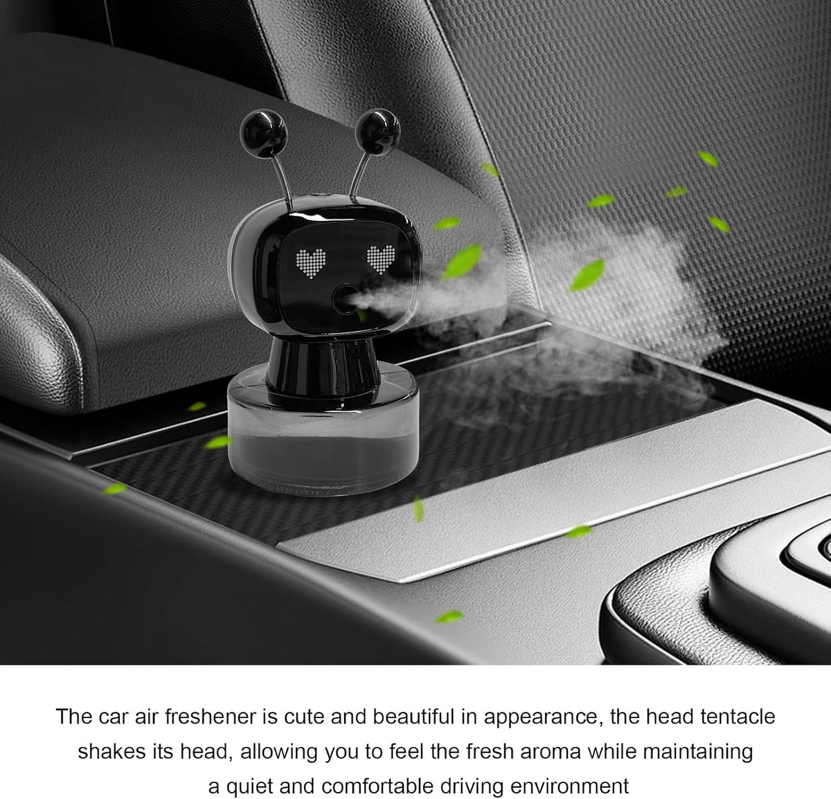 Smart Cute Robot Car Air Freshener, Fine Spray Car Aromatherapy Machine with Four-Gear Adjustment, Auto On/Off Mini Robot Fillable Essential Oil Diffuser for Vehicle Home Office (Cologne)
