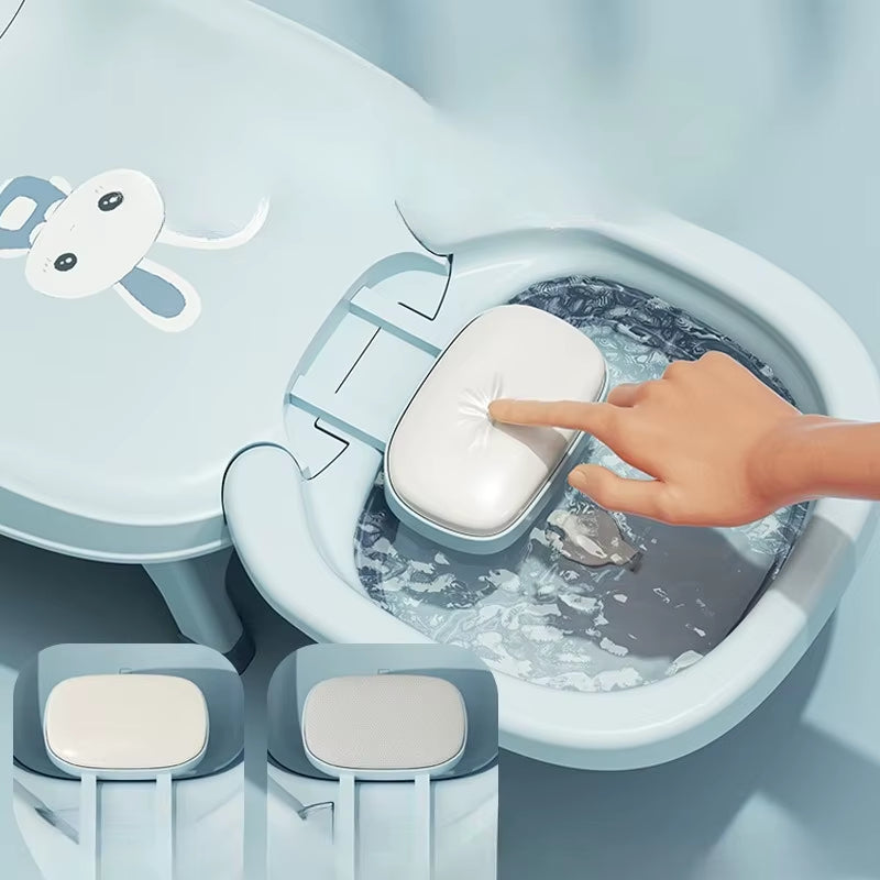 Children Hair Washing Lounge Chair Foldable Hair Washing Tool Baby Home Hair Washing Bed Cute Cartoon Girls Boys Shower Stool